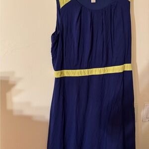 LOFT Navy Blue and 🍋 Dress